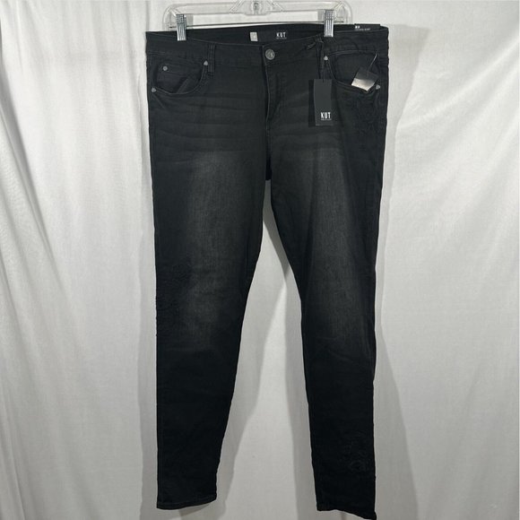 NWT‎ Kut From The Kloth [ 16 ] Mia Embroidered Toothpick Skinny Jeans Grey - Picture 3 of 16